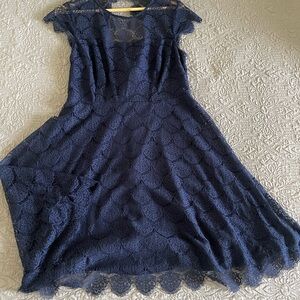 Kensie lace peep-back A-line dress